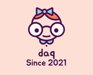 Person - Smart Girl Cartoon logo design