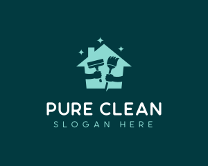 Sparkling House Cleaning Products logo design