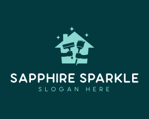 Sparkling House Cleaning Products logo design