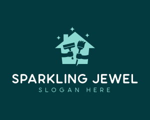 Sparkling House Cleaning Products logo design