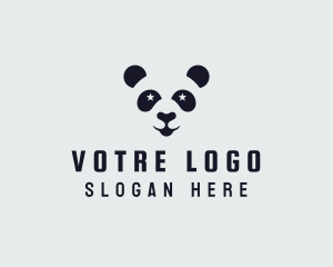Bear - Star Panda Face logo design