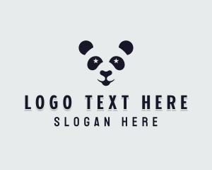 Panda - Star Panda Face logo design