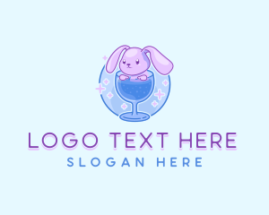 Pet - Cute Drink Bunny logo design