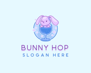 Cute Drink Bunny logo design