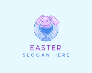 Cute Drink Bunny logo design