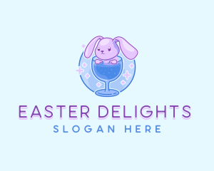 Cute Drink Bunny logo design