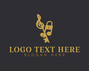 Record Label - Music Notes Key Security logo design