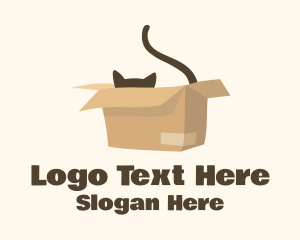 Pet Shop - Cat Carboard Box logo design