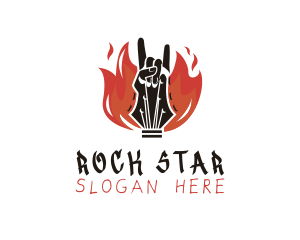 Rock and Roll Guitar Concert logo design