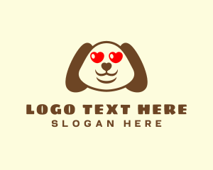 Dog Grooming - Heart Eyes Puppy logo design