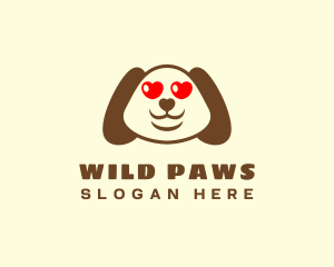 Heart Eyes Puppy logo design