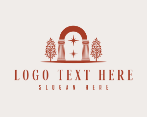 Museum - Architecture Arch Pillar logo design