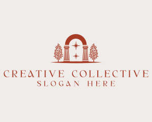 Columns Arch Pillar logo design