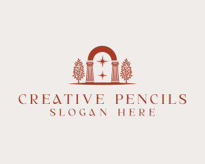 Columns Arch Pillar logo design