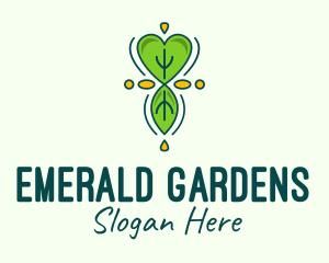 Green Gardening Leaf logo design