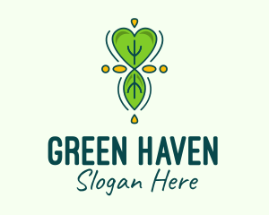 Green Gardening Leaf logo design