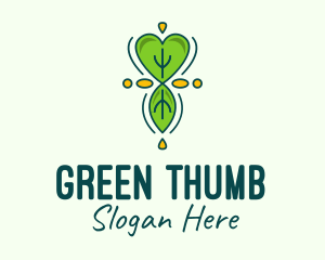 Green Gardening Leaf logo design