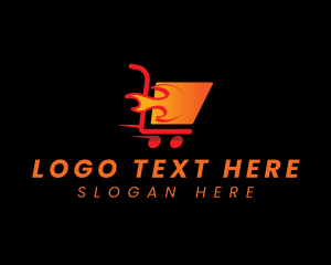 Cart - Fire Shopping Cart logo design