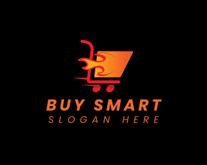 Purchase - Fire Shopping Cart logo design