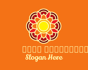 Florist - Orange Lotus Flower logo design