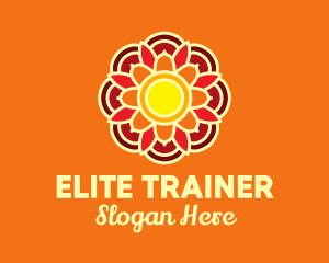 Orange Lotus Flower logo design