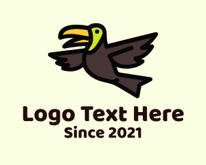 Bird - Flying Toucan Bird logo design