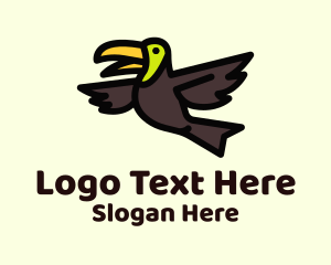 Flying Toucan Bird Logo