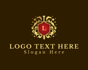 Gold - Sword Shield Decorative logo design