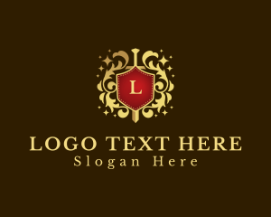 Fleur De Lis - Sword Shield Decorative logo design