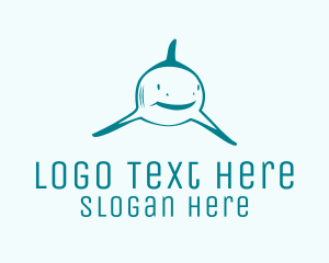 Powerful - Fishing Shark Aquarium logo design