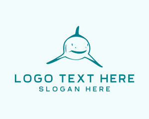 Water - Fishing Shark Aquarium logo design