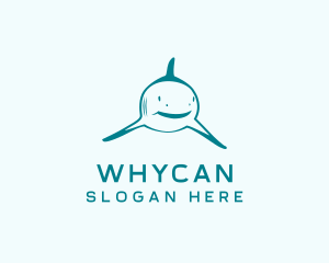 Swimming - Fishing Shark Aquarium logo design