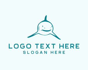 Blue Shark - Fishing Shark Aquarium logo design