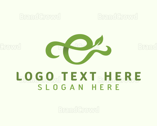 Natural Organic Letter E Logo