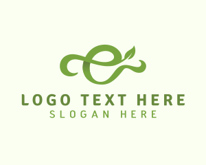 Calligraphy - Natural Organic Letter E logo design