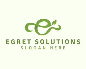 Natural Organic Letter E logo design