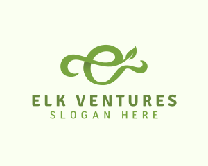 Natural Organic Letter E logo design