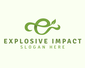 Natural Organic Letter E logo design