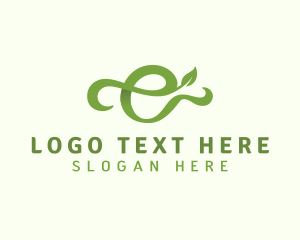 Letter E - Natural Organic Letter E logo design