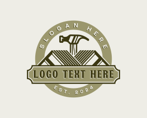 Renovation - Roofing Hammer Carpentry logo design