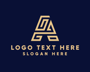 Modern Professional Maze Letter A logo design