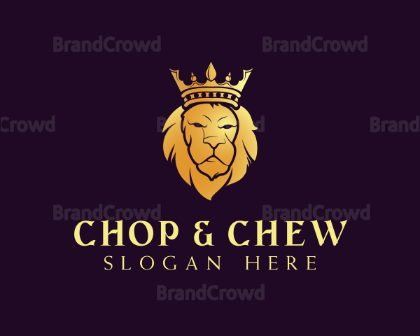 Crown Feline Lion Logo