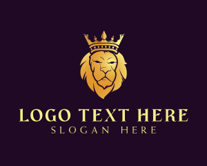 Regal - Crown Feline Lion logo design