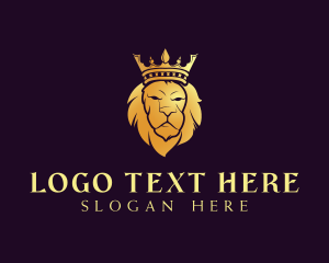 Feline - Crown Feline Lion logo design