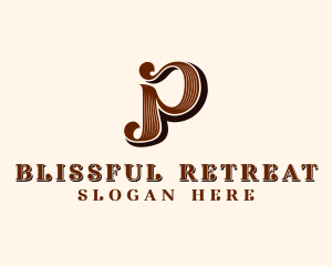 Stylish Retro Brand Letter P Logo