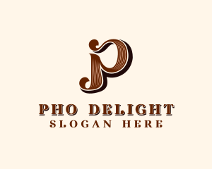 Stylish Retro Brand Letter P logo design