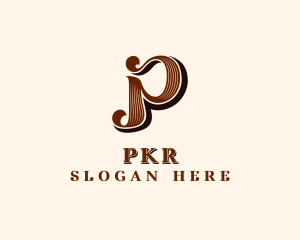 Stylish Retro Brand Letter P logo design