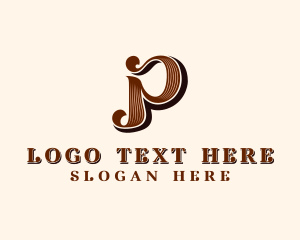 Western - Stylish Retro Brand Letter P logo design