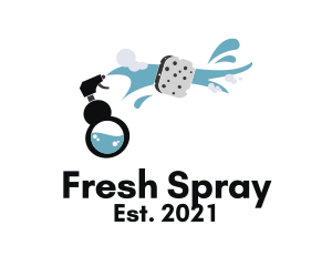 Spray - Bottle Spray Cleaner logo design