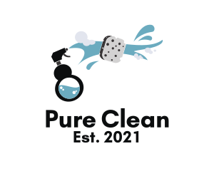 Cleanser - Bottle Spray Cleaner logo design